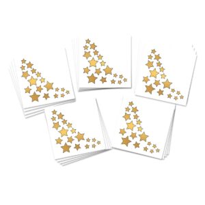 fashiontats gold stars eye accent temporary tattoos | 20 - pack | skin safe | made in the usa | removable