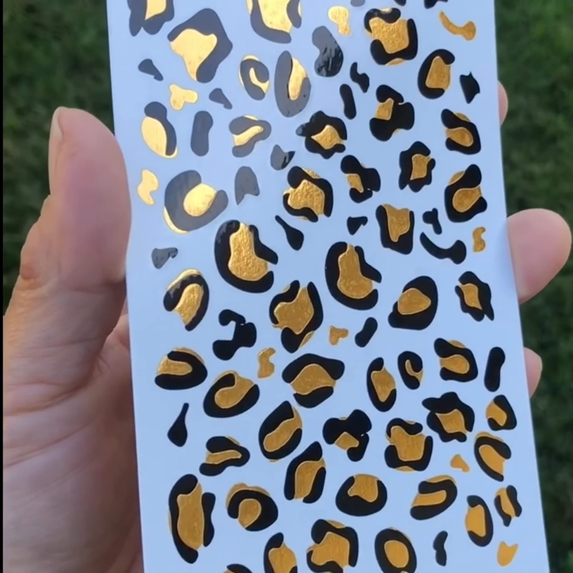 FashionTats Gold Leopard Print Temporary Tattoos | 5 Pack | Made in the USA | Skin Safe | Removable