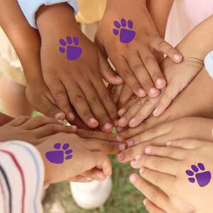 FashionTats Purple Paw Prints Temporary Tattoos | 20-Pack | Skin Safe | MADE IN THE USA | Removable