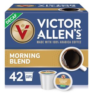 victor allen's coffee decaf morning blend, light roast, 42 count, single serve coffee pods for keurig k-cup brewers