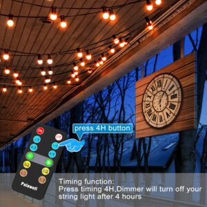 Outdoor Dimmer for String Lights,350W String Light Dimmer Switch,100ft Remote Control Dimming Timer for Led Light,Lamp and Patio Light,Dimmer for Outdoor String Light,Dimmer Plug,Timer,Waterprooof