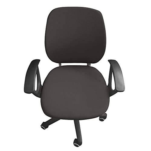 Flexible Computer Chair Cover Office Swivel Chair Cover- Protective & Stretchable Universal Chair Covers Stretch Rotating Chair Slipcover (Deep Grey)