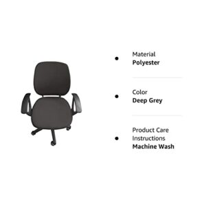 Flexible Computer Chair Cover Office Swivel Chair Cover- Protective & Stretchable Universal Chair Covers Stretch Rotating Chair Slipcover (Deep Grey)