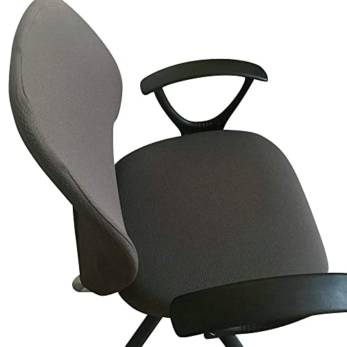 Flexible Computer Chair Cover Office Swivel Chair Cover- Protective & Stretchable Universal Chair Covers Stretch Rotating Chair Slipcover (Deep Grey)