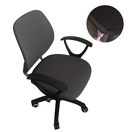 Flexible Computer Chair Cover Office Swivel Chair Cover- Protective & Stretchable Universal Chair Covers Stretch Rotating Chair Slipcover (Deep Grey)