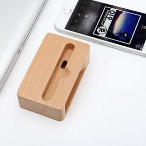 UnnFiko Wooden Sound Amplifier Stand Holder for iPhone, Natural Loudspeaker Mini Megaphone Cell Phone Stand (Square)