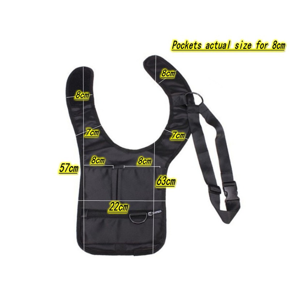Cozylkx Black Anti-Thief Inspector Shoulder Bag Hidden Bag Hidden Underarm Backpack