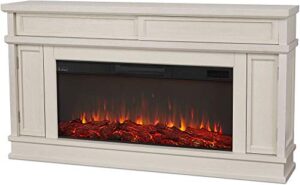 torrey 60" landscape electric fireplace tv stand in bone white by real flame