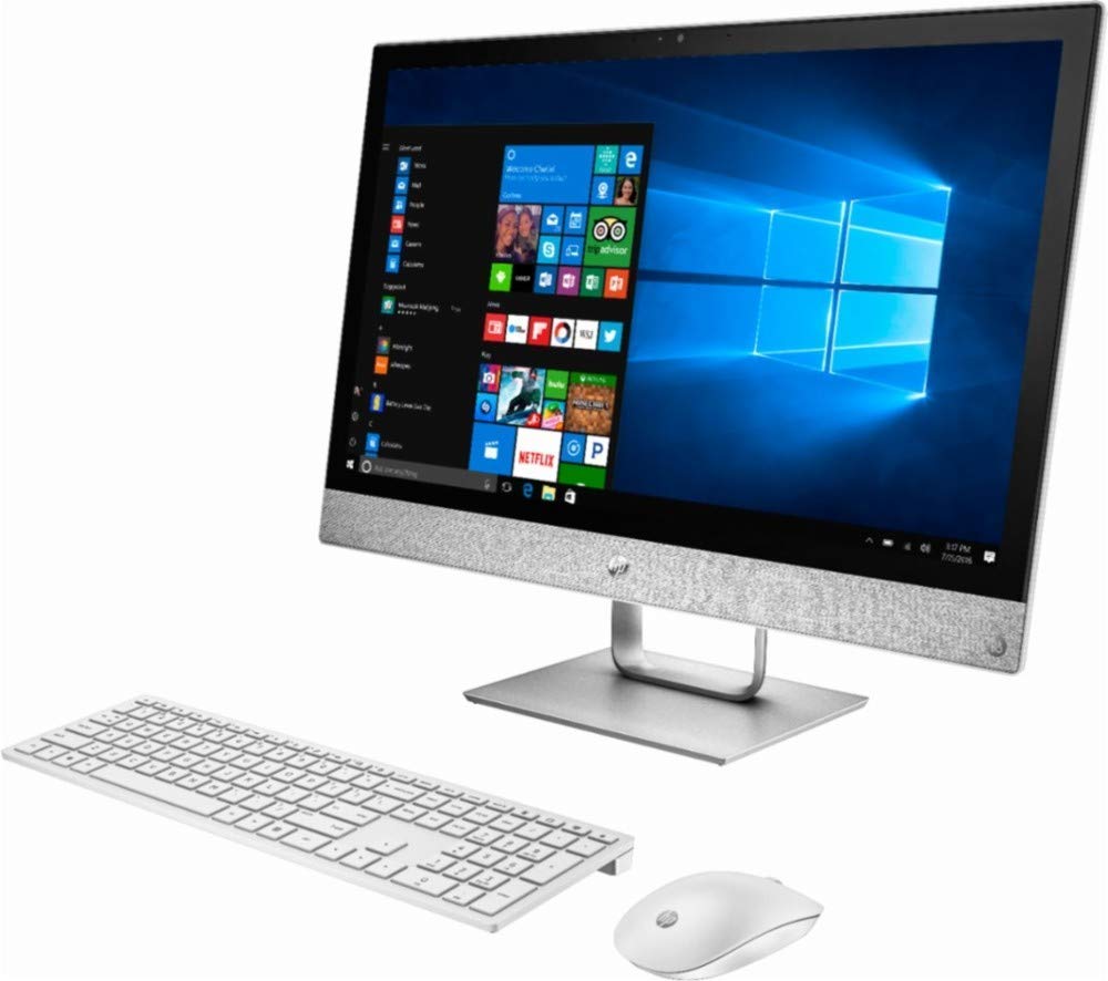 HP Pavilion All-in-One 23.8" FHD IPS Touchscreen Widescreen LED Display Premium Desktop | Intel Core i5-8400T Processor Six-Core | 12GB DDR4 | 2TB HDD | Include Keyboard & Mouse | Windows 10 | White