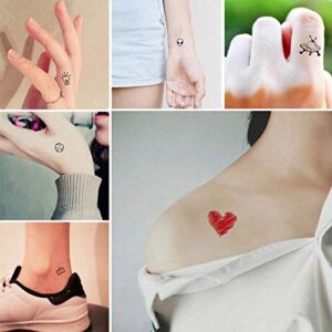 Everjoy 180+ Tiny Cute Patterns Temporary Tattoos - 30 Pcs, Waterproof Words, Lines, Flowers, Artworks, Figures, Hearts, Patterns for Kids, Adults, Women and Men
