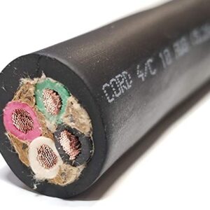 SOOW 10/4 Bulk Cable - SOOW Jacket, 25 Amps, 4 Wire, 600v - Water and Oil Resistant (125 ft)