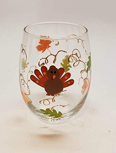 Thanksgiving Turkey Wine Glass Great addition to your fall decor