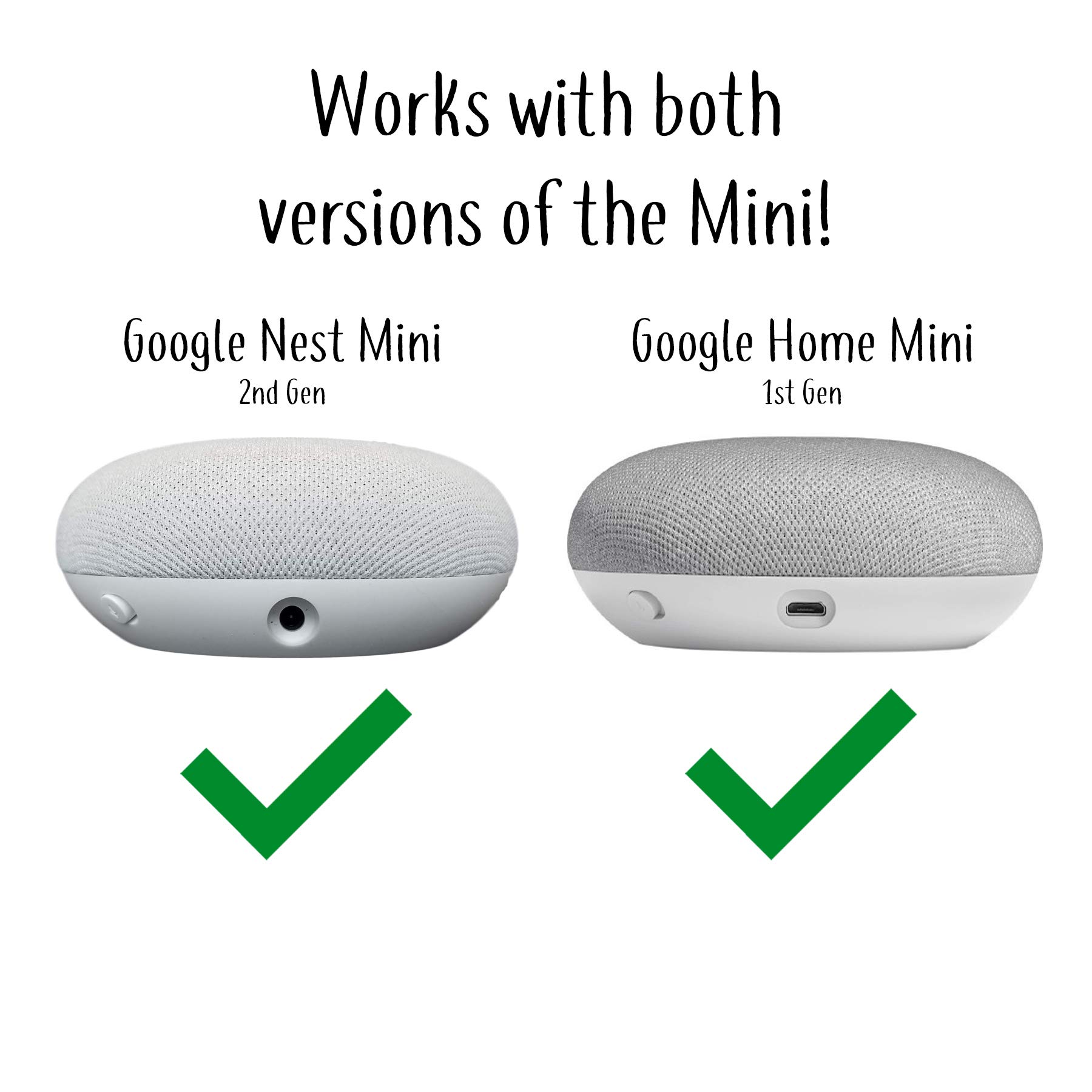 Mount Genie Pedestal for Nest Mini (2nd Gen) and Google Home Mini (1st Gen) | Improves Sound and Appearance | Cleanest Mount Holder Stand for Mini (Silver)