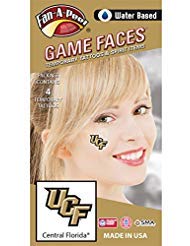 university of central florida (ucf) knights – water based temporary spirit tattoos – 4-piece – gold/black ucf logo