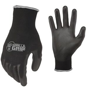 gorilla grip gloves, max grip, all purpose work gloves, slip resistant, nylon shell, x-large, 25 pairs