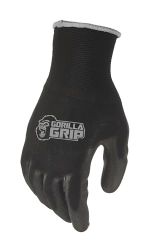 Gorilla Grip Gloves, Max Grip, All Purpose Work Gloves, Slip Resistant, Nylon Shell, X-Large, 25 Pairs