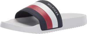 tommy hilfiger men's rozi slide, white multi 164, 11m