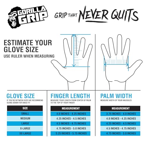 Gorilla Grip Gloves, Max Grip, All Purpose Work Gloves, Slip Resistant, Nylon Shell, Medium, 15 Pairs