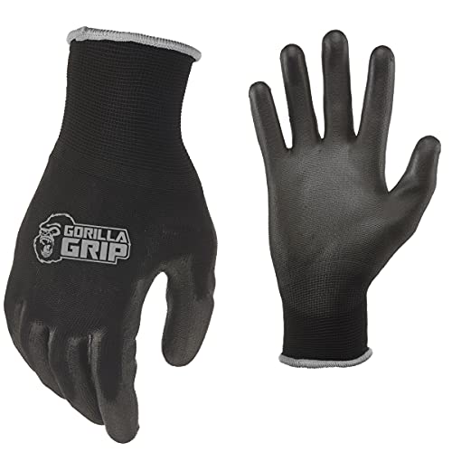 Gorilla Grip Gloves, Max Grip, All Purpose Work Gloves, Slip Resistant, Nylon Shell, X-Large, 15 Pairs