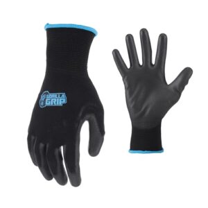 gorilla grip gloves, max grip, all purpose work gloves, slip resistant, nylon shell, large, 25 pairs