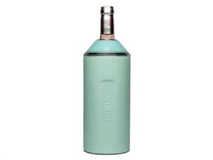 vinglacé wine bottle chiller- portable champagne insulator- stainless steel wine cooler sleeve, sea glass