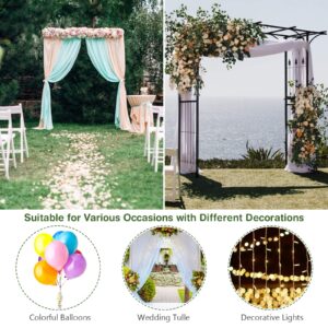 Giantex Garden Arbor Wedding Arch for Ceremony Party, Metal Trellis Archway for Climbing Plants Rose Grape Vines, Steel Frame Pergola Decoration for Backyard Patio Lawn Pathway, Easy to Assemble