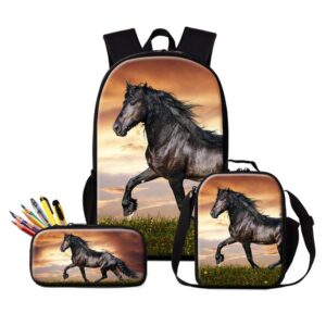 dispalang horse backpack and cooler bag for boys animal print school bookbag girls satchel bagpack pencil case