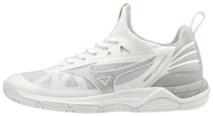 mizuno women's wave luminous volleyball shoe, white-silver, 6 b us