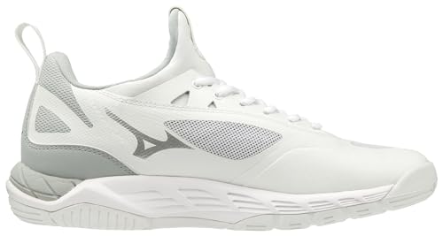 Mizuno Women's Wave Luminous Volleyball Shoe, white-silver, 6 B US