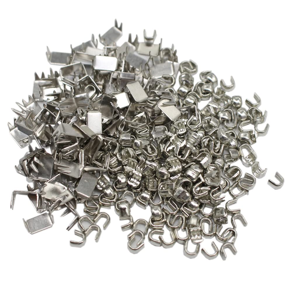 YaHoGa 300 pcs #5 Silver Metal Zipper Bottom Stops Top Stops for Zipper Repair (Silver)