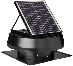 iliving hybrid ready smart thermostat solar roof attic exhaust fan, 14", 1750 cfm, 2500 coverage area, black
