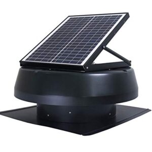 iLIVING HYBRID Ready Smart Thermostat Solar Roof Attic Exhaust Fan, 14", 1750 CFM, 2500 Coverage Area, Black