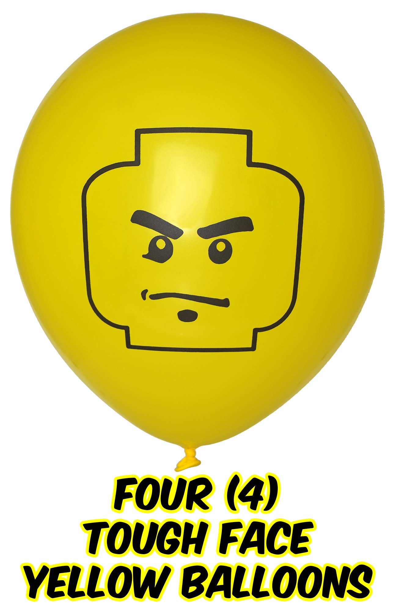 Party Ninja 24 Pack of Colorful 12-inch Birthday Balloons for Building Brick Theme Party - DOUBLE SIDED PRINTS - Character Faces - Happy Birthday Balloons for Boys & Girls Party Supplies…