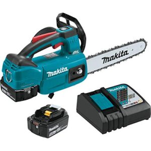 makita xcu06t 18v lxt lithium-ion brushless cordless (5.0ah) 10" top handle chain saw kit, teal