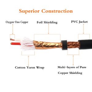 DISINO 1/4 TRS to Dual XLR Male Y-Splitter Stereo Breakout Cable 1/4 inch(6.35mm) to 2 XLR Patch Cable - 10 FT/3m