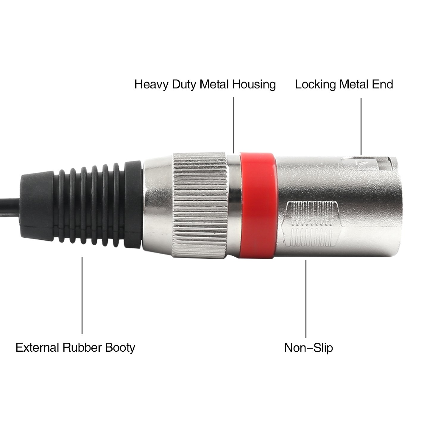 DISINO 1/4 TRS to Dual XLR Male Y-Splitter Stereo Breakout Cable 1/4 inch(6.35mm) to 2 XLR Patch Cable - 10 FT/3m