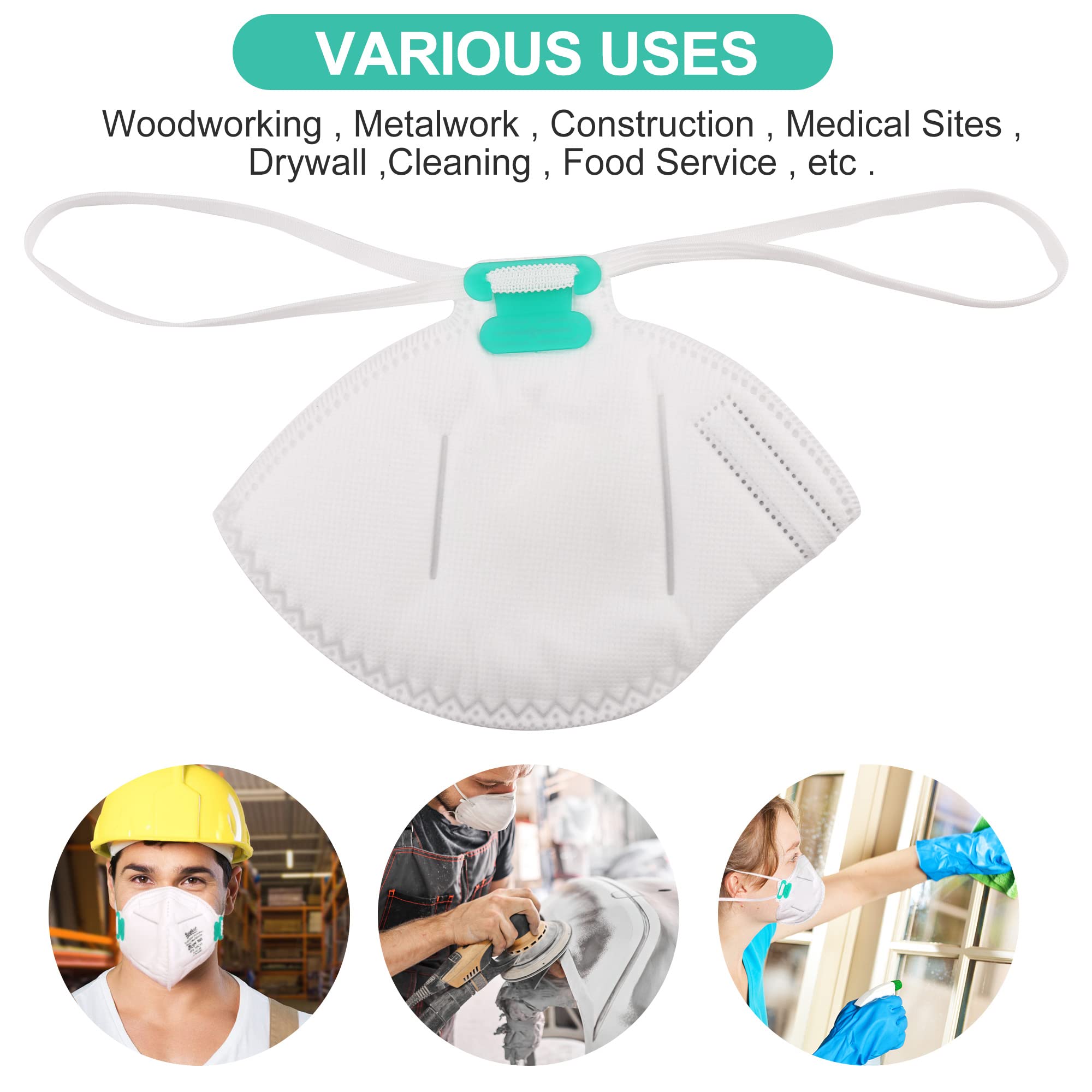 LotFancy NIOSH N95 Mask, 20PCS Particulate Respirator, N95 Face Mask for Construction, Cleaning, Disposable Air Filter Masks against Dust, Pollution, Particle, Smoke