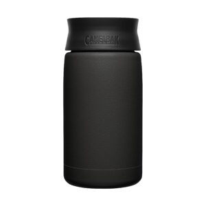 CamelBak Hot Cap Travel Mug, Insulated Stainless Steel, Perfect for taking coffee or tea on the go - Leak-Proof when closed - 12oz, Black