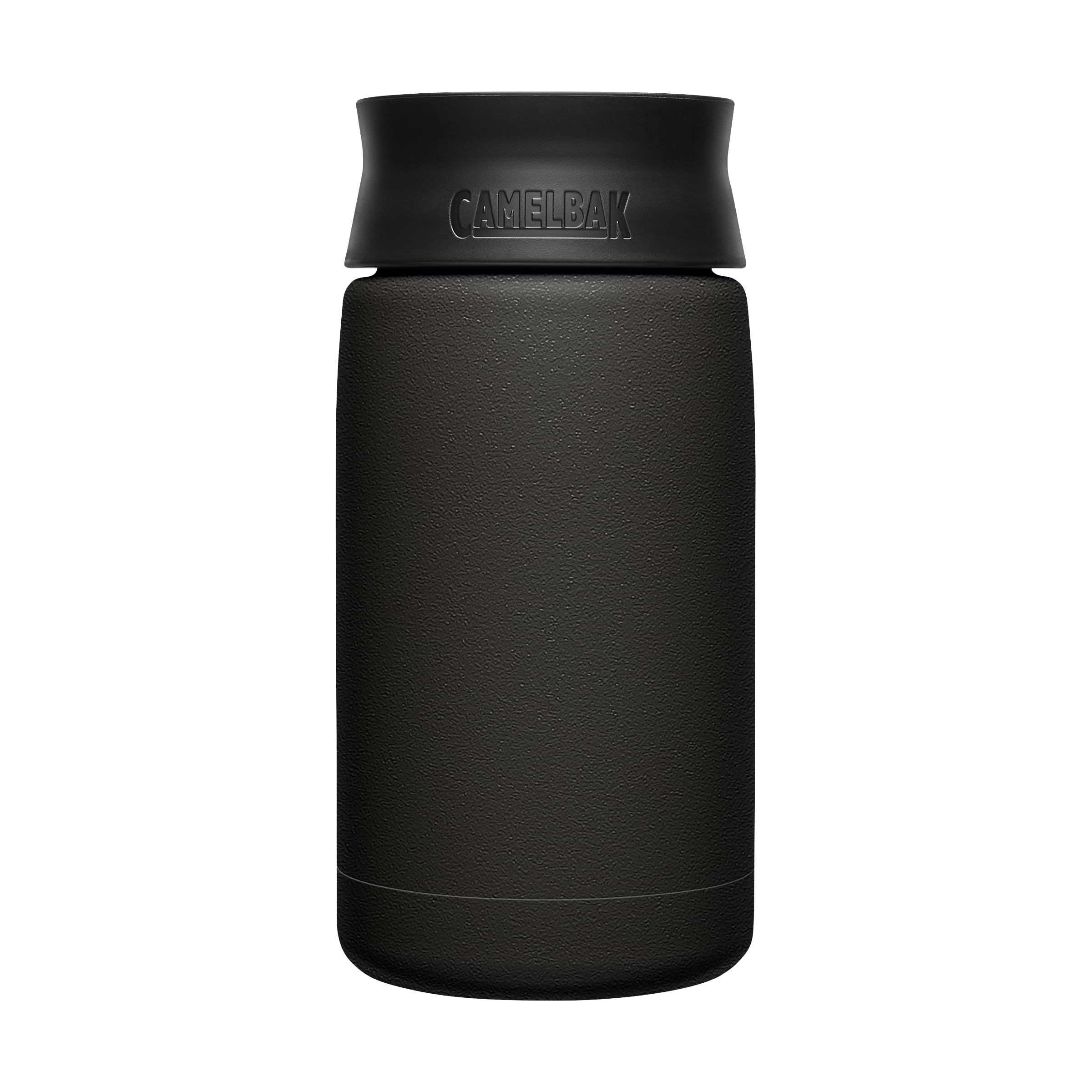 CamelBak Hot Cap Travel Mug, Insulated Stainless Steel, Perfect for taking coffee or tea on the go - Leak-Proof when closed - 12oz, Black