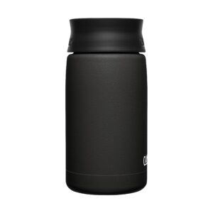 CamelBak Hot Cap Travel Mug, Insulated Stainless Steel, Perfect for taking coffee or tea on the go - Leak-Proof when closed - 12oz, Black