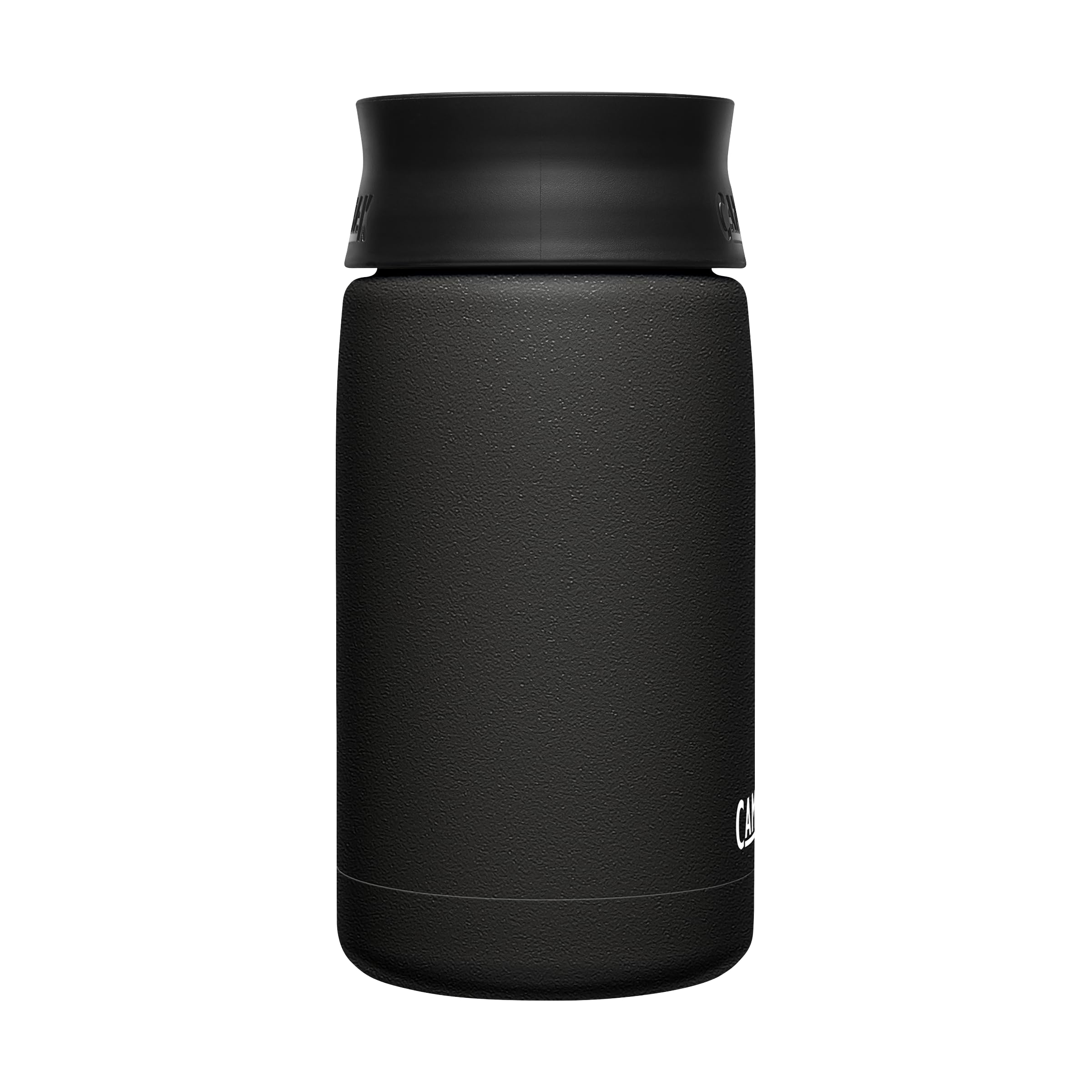 CamelBak Hot Cap Travel Mug, Insulated Stainless Steel, Perfect for taking coffee or tea on the go - Leak-Proof when closed - 12oz, Black