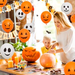 Whaline 60Pcs Halloween Balloons 12 Inches Latex Balloons 6 Styles Halloween Pumpkin and Ghost Balloon Party Decoration Supplies