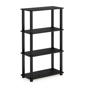 furinno turn-n-tube 4-tier multipurpose shelf display rack, square tube, americano/black