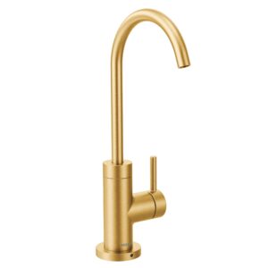 moen brushed gold sip modern cold water kitchen beverage faucet with optional filtration system, drinking water faucet, s5530bg