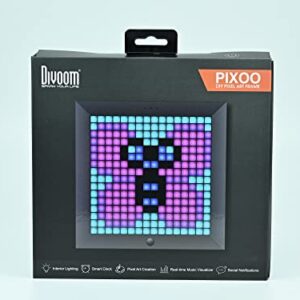 Divoom Pixoo - Pixel Art Digital Picture Frame with 16x16 LED Display APP Control - Cool Animation Frame Wall/Desk Mount for Gaming Room & Bedside Table -Black