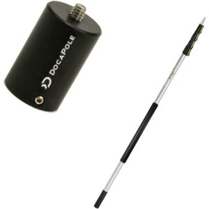 docazoo, 24 foot camera pole – 6-24 ft extension pole + camera adapter for gopro, camera or video camera | provides up to 30 feet of reach | painters pole camera adapter