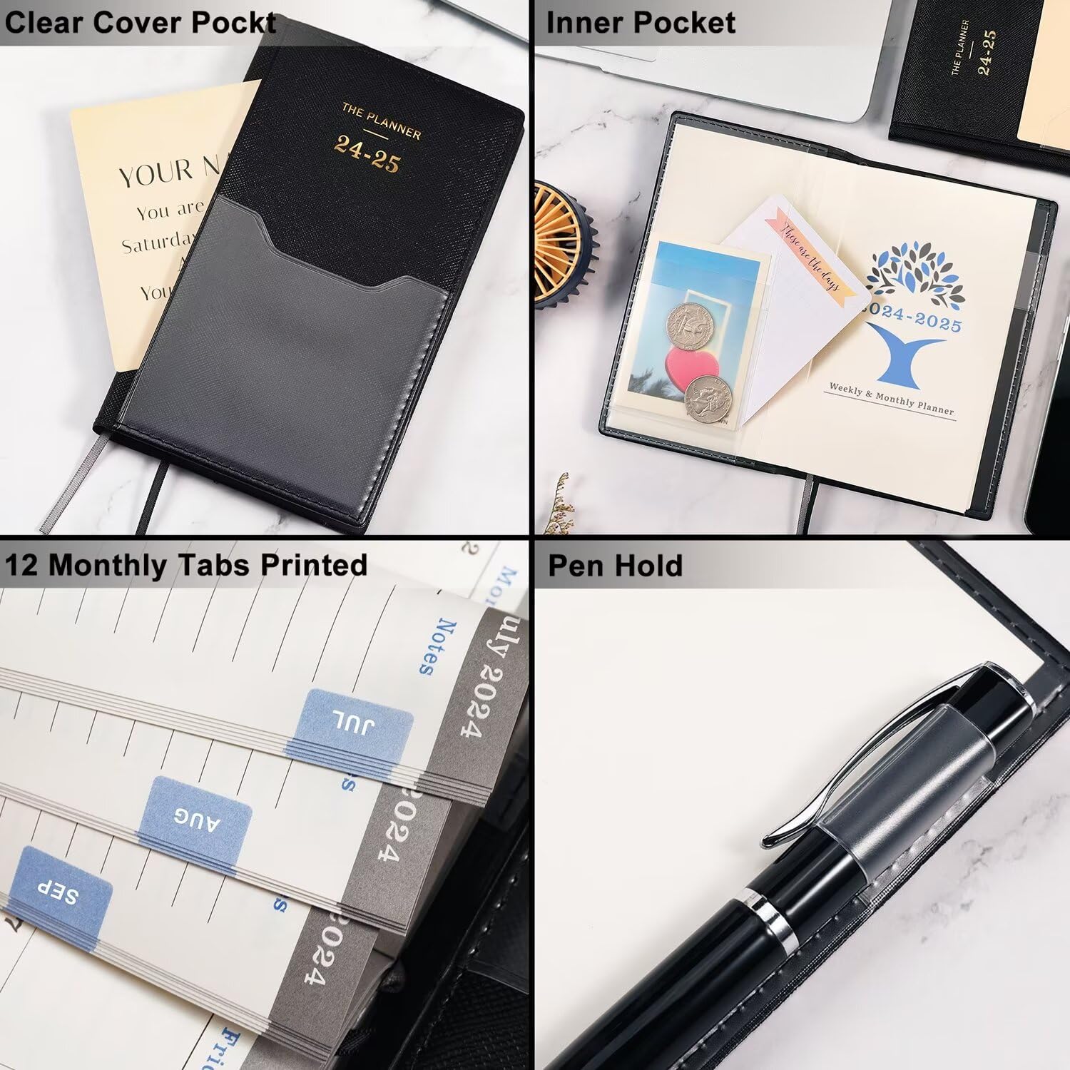 2024-2025 Pocket Planner - Pocket Calendar 2024-2025, Jul. 2024 - Jun. 2025, Weekly Monthly Planner 2024-2025, Small Planner and Schedule Organizer with Pocket