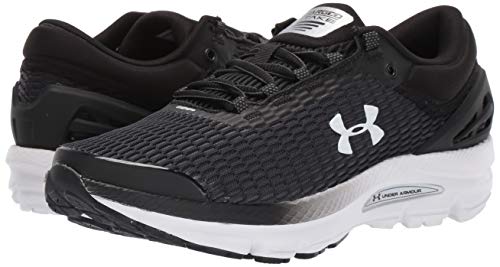 Under Armour Women's Charged Intake 3 Athletic Shoe, black//white, 11 M US