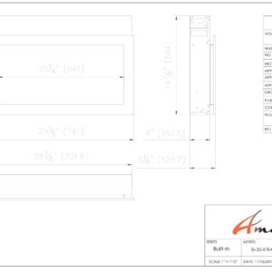 Amantii BI-30 Extraslim Indoor or Outdoor Electric Fireplace