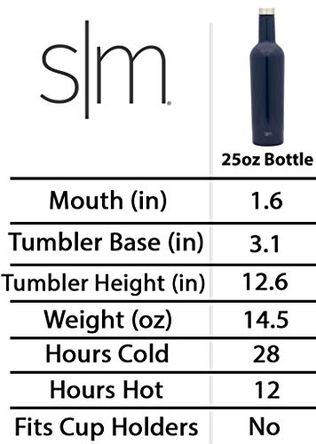 Simple Modern Spirit 25oz Wine Bottle - Double Wall, Vacuum Insulated Wine Bottle with Leak Proof Lid - 18/8 Stainless Steel Shimmer: Rose Quartz (Wine Tumbler)